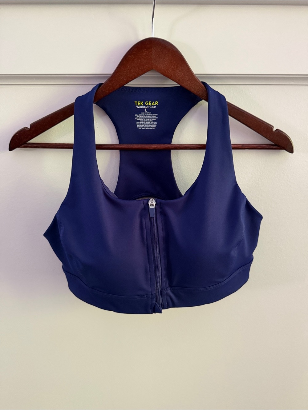 tek gear Royal Blue Front-Zip Racerback Sports Bra